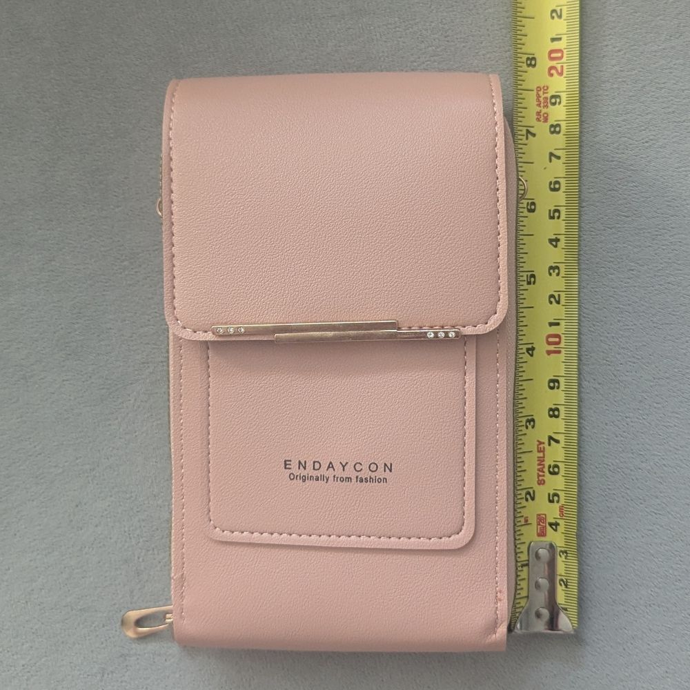 NEW Pink Crossbody Bag With Clear Cell Phone Window - Picture 10 of 16